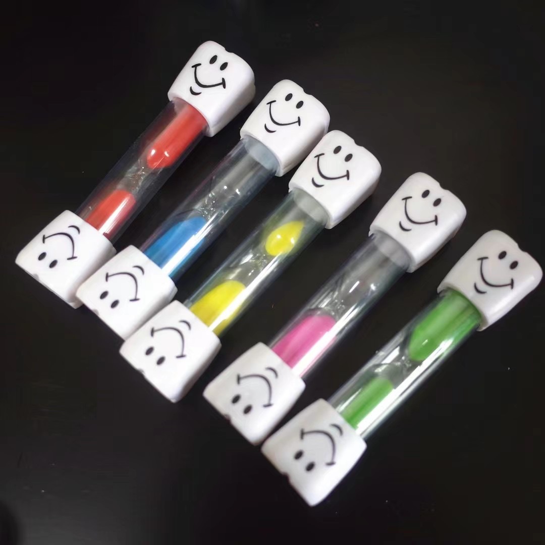 Picture of Creative children brushing their teeth 3 minutes timer hourglass cartoon smiley plastic drop-proof student gift birthday gift