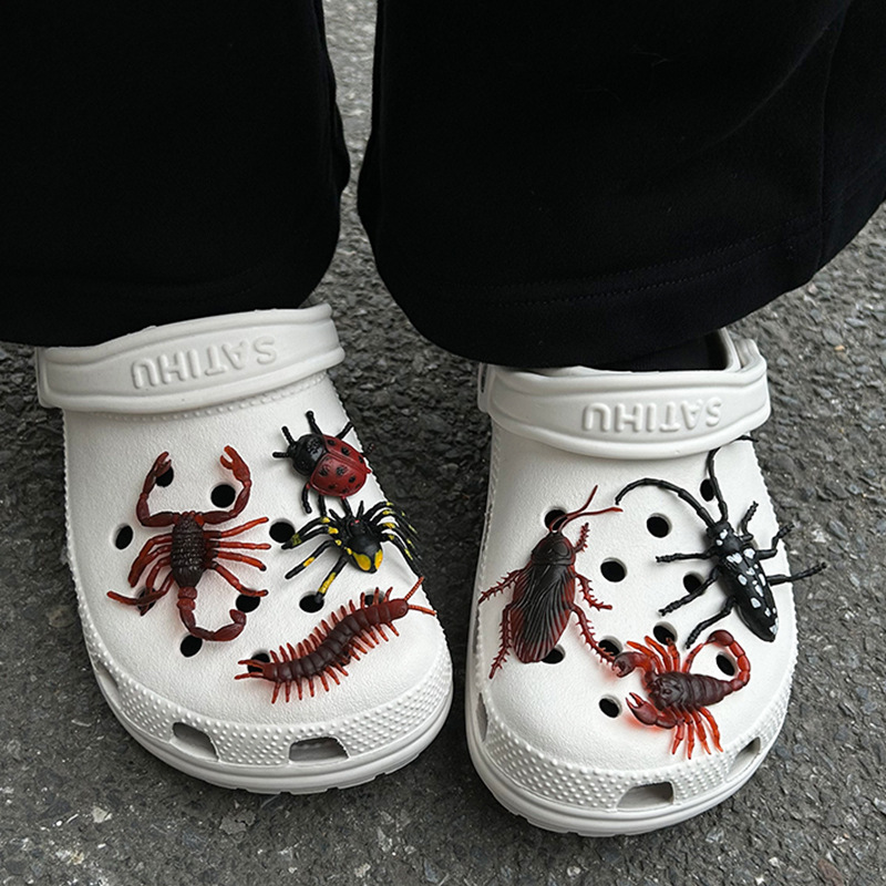 24 New Novelty Funny Cave Shoes Accessories Shoe Flower Simulation Insect Shoe Buckle Accessories Diy Decorative Buckle Removable