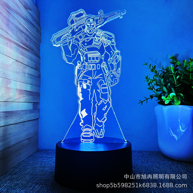 Cross-Border New Popular 3D Night Light Game Fearless Contract Series Creative Bedside Lamp USB Table Lamp Gift Lamp