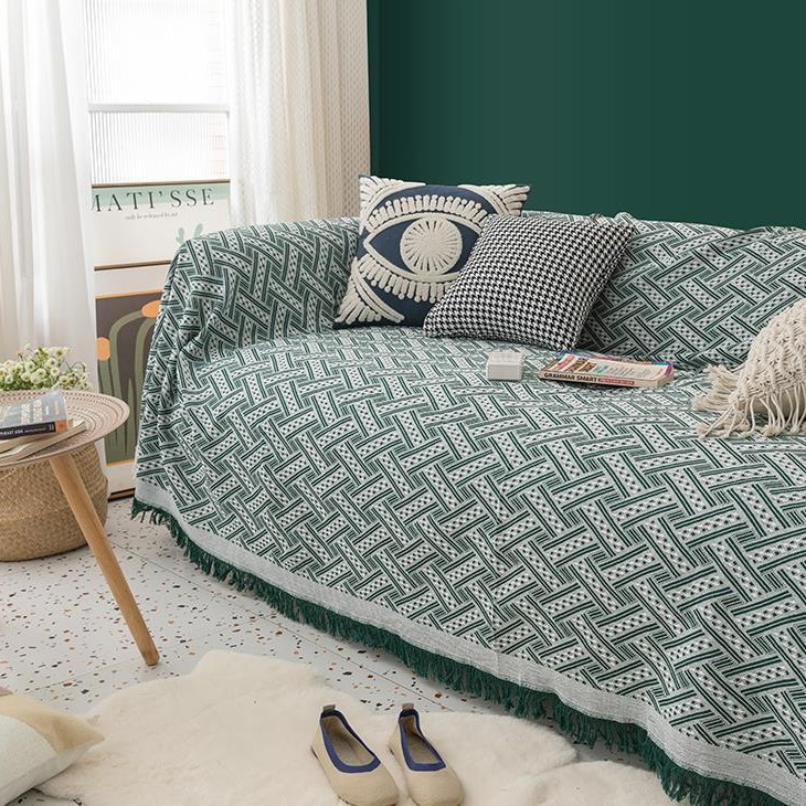 Picture of [Cross-border wholesale] Nordic pure color Four Seasons cotton blanket simple cushion ins style sofa Towel fashion lunch break blanket