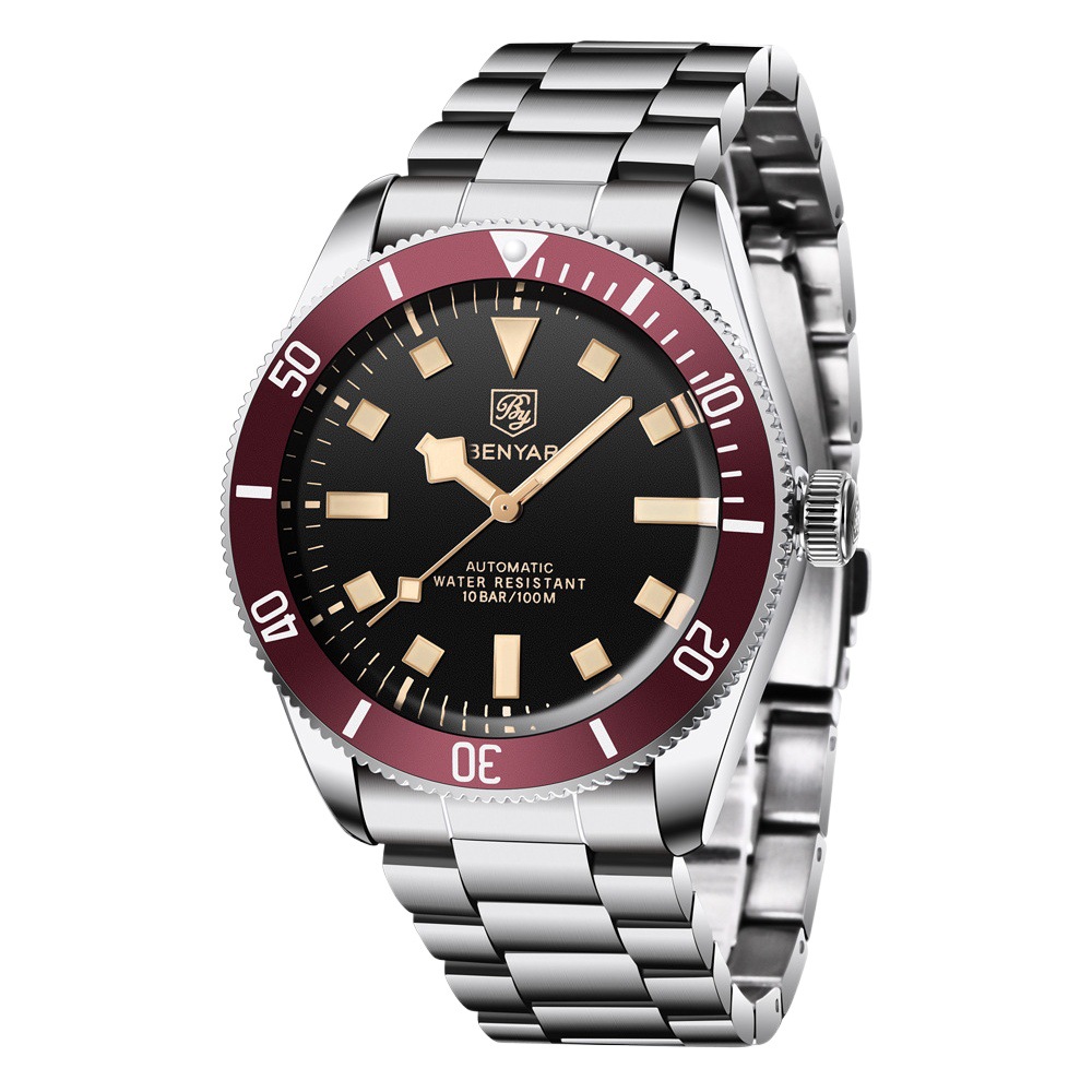 BENYAR Binya fashion Men's automatic mechanical watch 100 m waterproof luminous stainless steel men's watch 5179