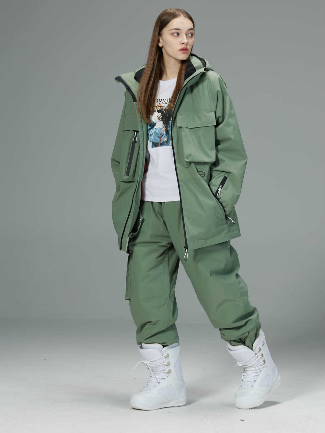 Picture of Ski Clothing Plus Logo for Men and Women, Same Style, Single Board and Double Board, Loose and Warm, Ski Outdoor Freezing Suit