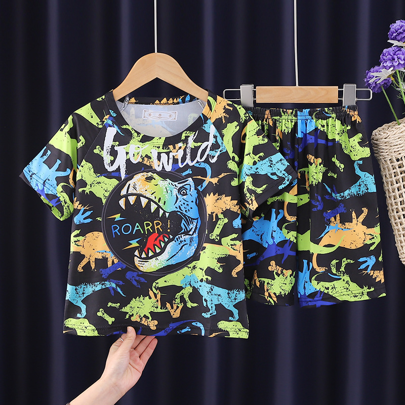 Picture of Wholesale Summer Children's Pajamas Cartoon Girls Short-Sleeved Shorts Thin Boys Casual Middle and Large Children's Suits Home Clothes
