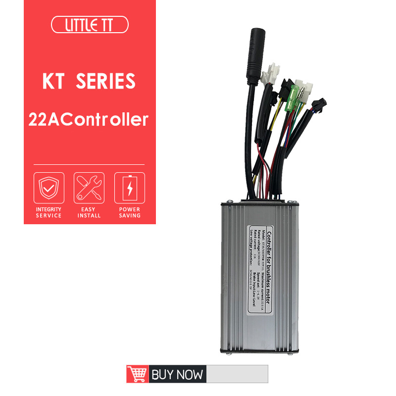 Mountain bike modified Kunteng KT-22A square wave controller ordinary motor waterproof headband double-headed lamp cable