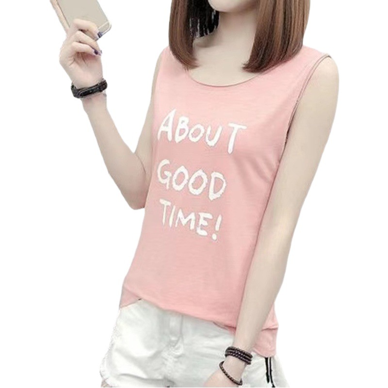 Picture of Pure Cotton Vest for Women, Loose Fit, Plus Size Women's Clothing, 2024 Summer Base Shirt, Camisole Top, Short Style, Can Be Worn Outside