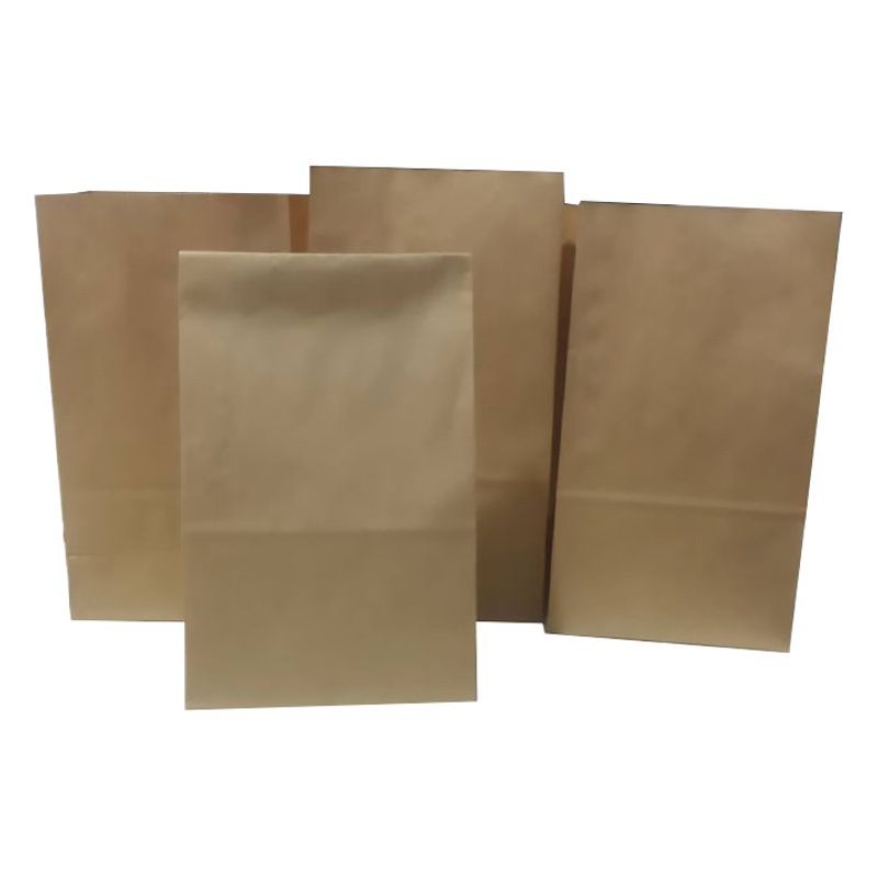 Sos Square Bottom Kraft Paper Bag Lunch Packaging Paper Bag Flat Bread Baking Takeaway Packaging Bag Hand Bag