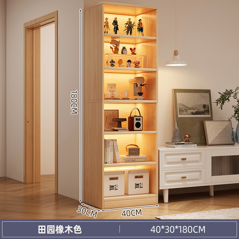 Picture of Bookshelf floor-standing storage rack against the wall next to the TV cabinet, storage cabinet for living room multi-layer household with narrow gap corner books