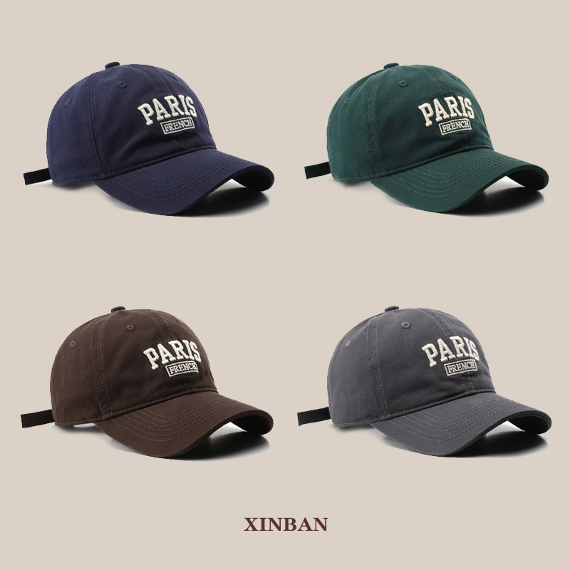 Picture of Japanese Style Personalized Retro Letter Embroidered Peaked Cap for Men and Women Outdoor Men's Travel Sun Protection Baseball Cap for Women K-Style