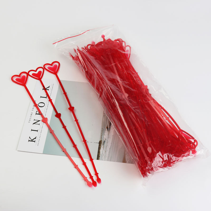 Picture of Heart-shaped flower insert short card holder flower fork flower shop supplies flower packaging materials wedding supplies wholesale