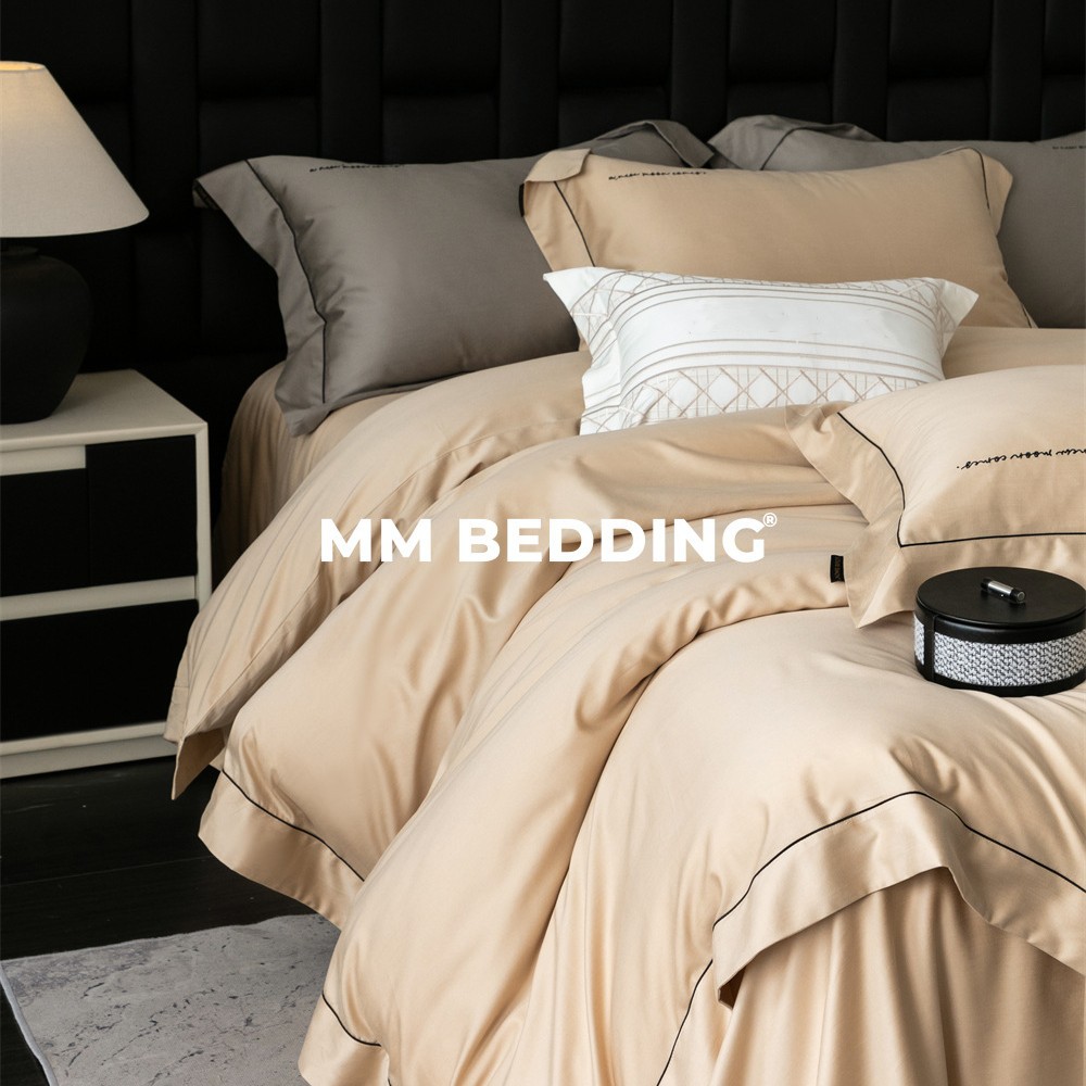 Mos cashmere texture naked sleep soft trellis cotton four-piece cotton sanding warm skin-friendly solid color bedding autumn and winter
