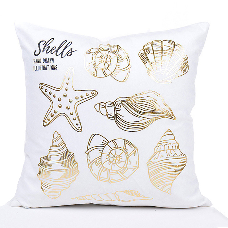 Picture of Cross-border Amazon New Geometric Bronzing Proverbs Super Soft Short Plush Pillow Bedroom Sofa Removable and Washable Cushion Cover