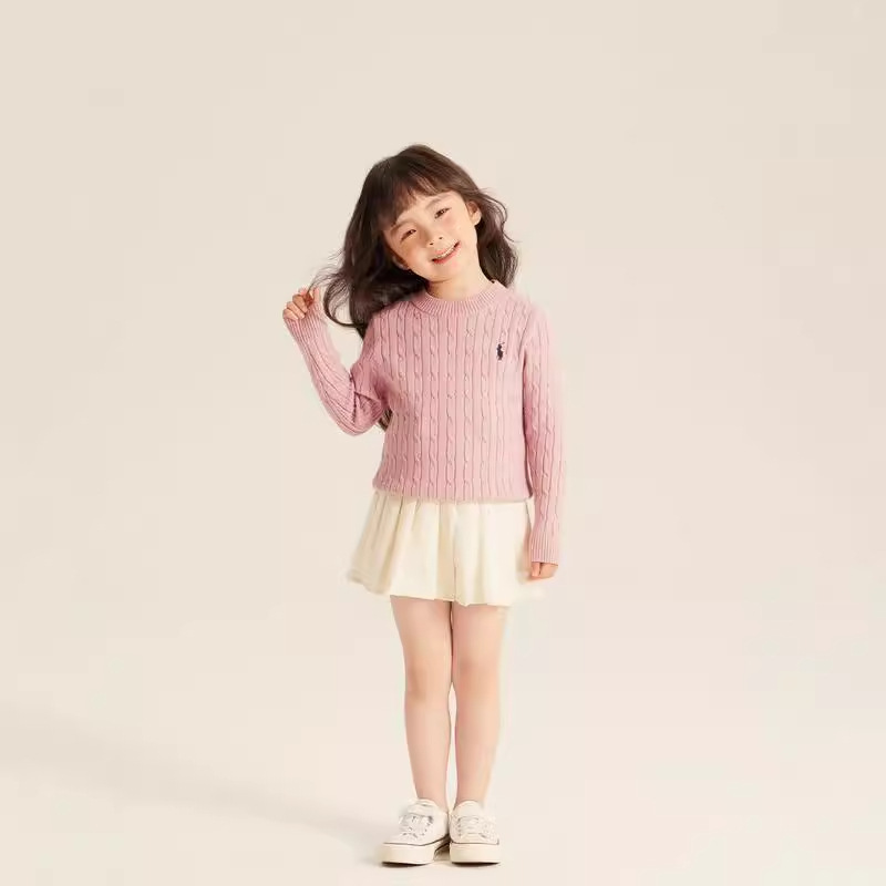 Picture of Comfortable Soft and Waxy Girls' Bottoming Shirt 2025 New Autumn and Winter Kidsren's Pure Color Casual High-End Knitted Twist Sweater