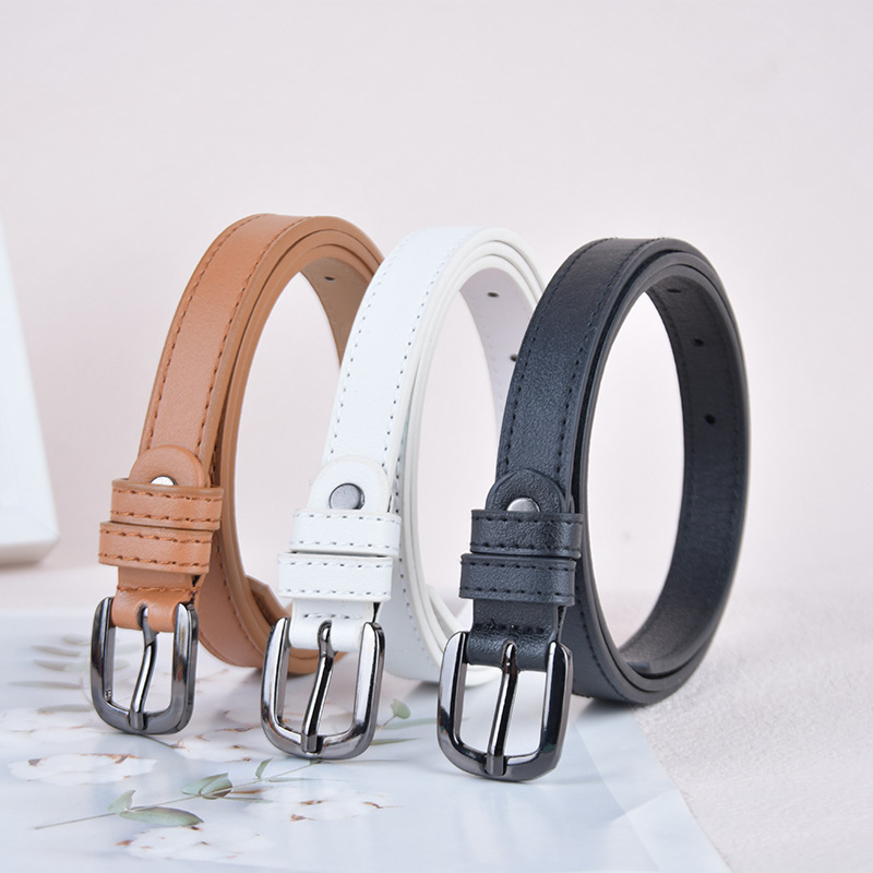 New D-Buckle Simple Student Trendy Women's Belt Dress Fur Decorative Belt Fashion Style Women's Belt