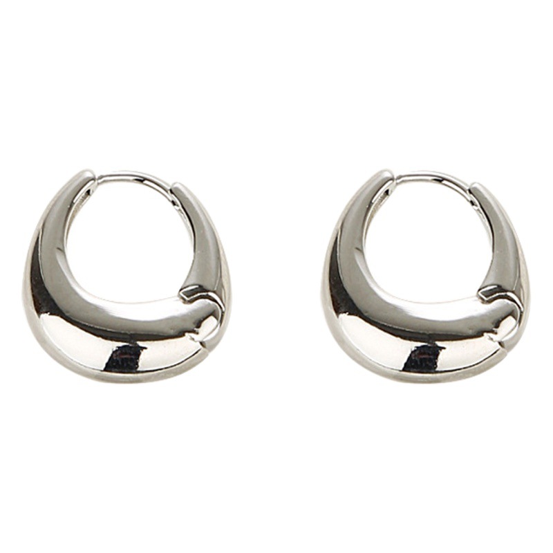 High-grade Elegant Simple Simple Simple Ring Earrings Women's Cold Style Niche Design Gold and Silver Ring Earrings All-match Earrings
