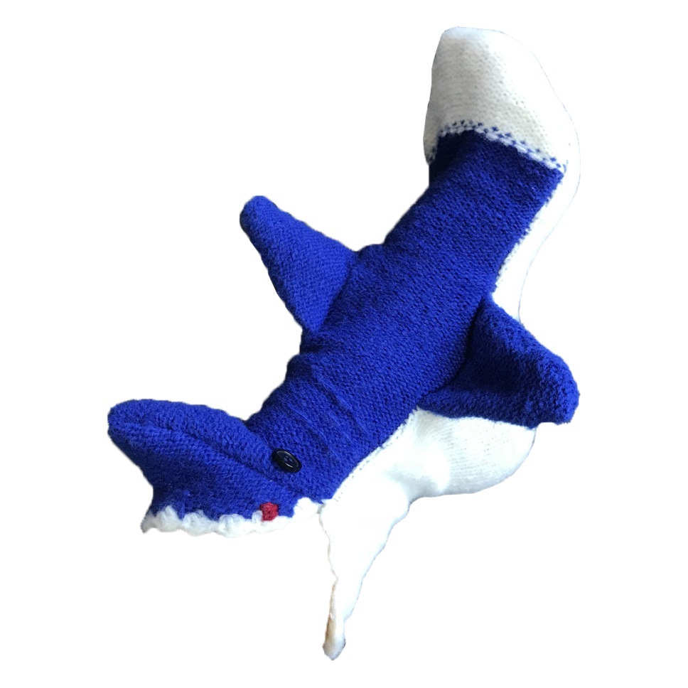 2024 Cross-Border Christmas Socks Crocodile Socks Knitted Blue Cartoon Shark Socks Floor Socks Warm Mid-Calf Woolen Socks