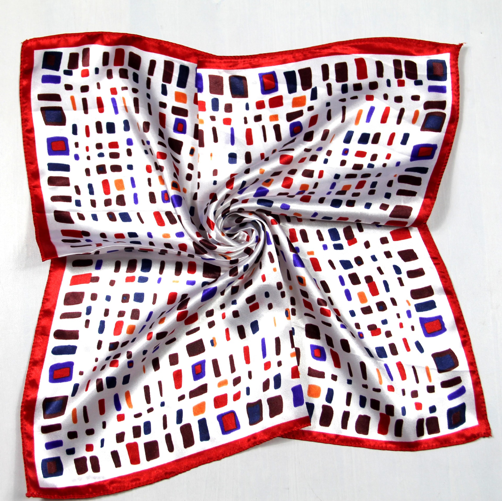 Picture of Korean Style New Autumn and Winter Small Silk Scarf Women's Imitation Silk Versatile Professional Small Square Scarf Manufacturer Wholesale Hangzhou Silk Scarf