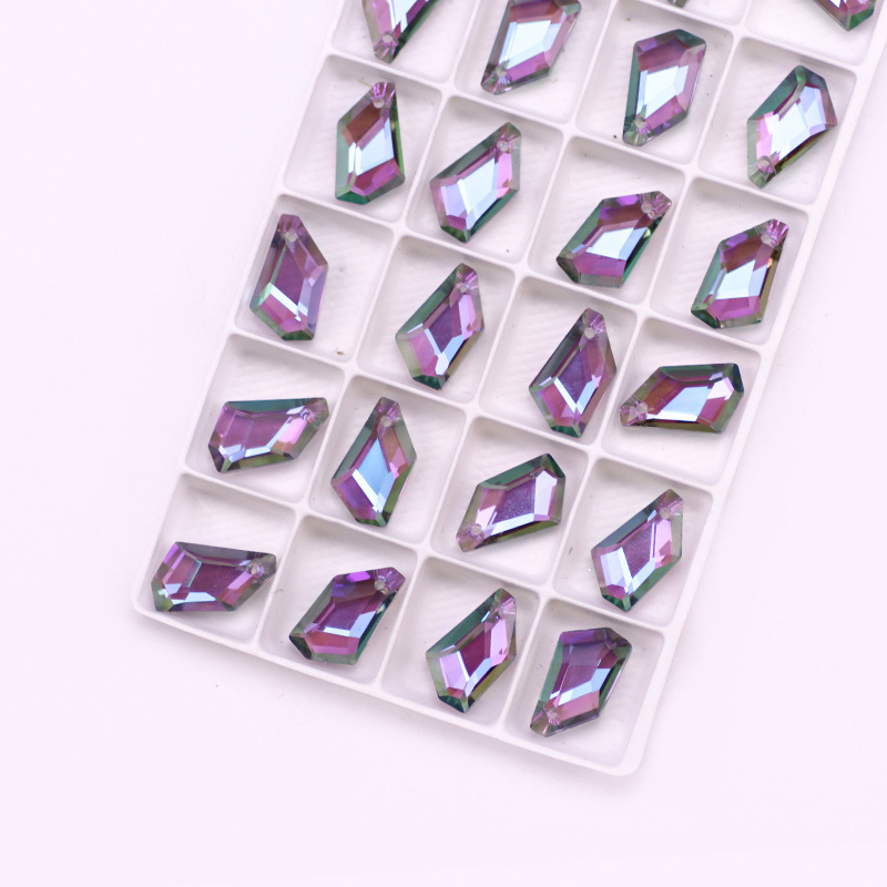 Picture of Factory wholesale diamond orthorhombic stone single hole crystal pendant DIY necklace earrings bracelet jewelry accessories