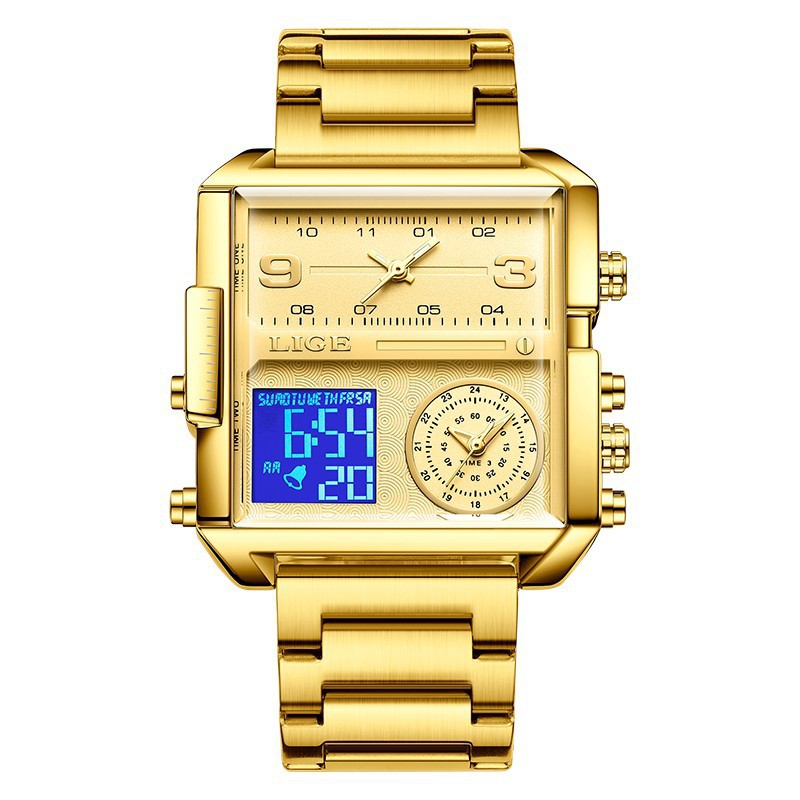 Picture of Dual Display Square Quartz Watch Men's Watch Fashion Business Personality Casual Large Dial Domestic Wristwatch Cross-border Wholesale