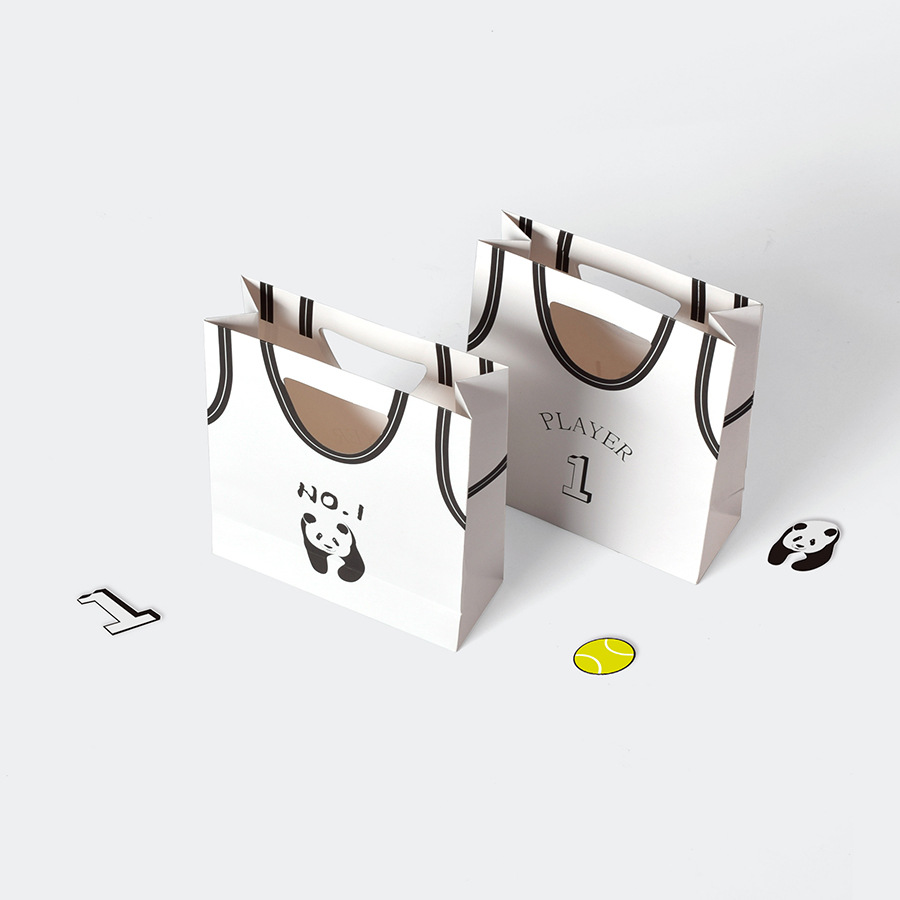Spot Thickened Kraft Paper Children's Day Gift Bag Creative Cartoon Simple Black and White Jersey Hand Paper Bag