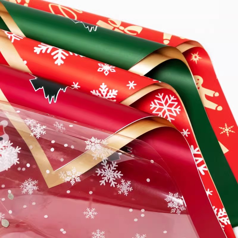 Christmas flower wrapping paper thickened apple gift box handmade diy bouquet gift gift waterproof ouya paper