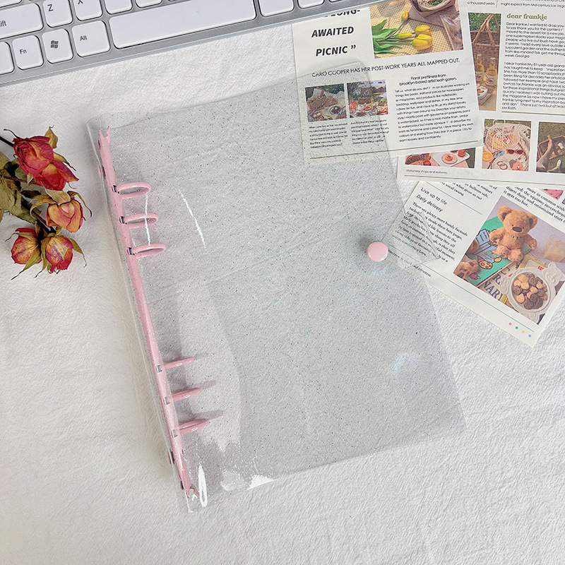 Picture of Ready-Made Pvc Transparent Binder Cover, Portable Travel Binder Set, Student Planner Notebook Binder Cover