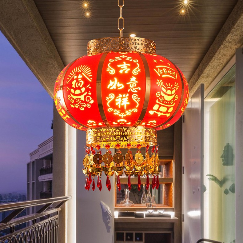 Picture of 2023 Decorative Mid-Autumn Festival New Year Balcony Pumpkin Chinese Style Housewarming Crystal LED Rotating Horse Walking Wedding Spring Festival Lantern