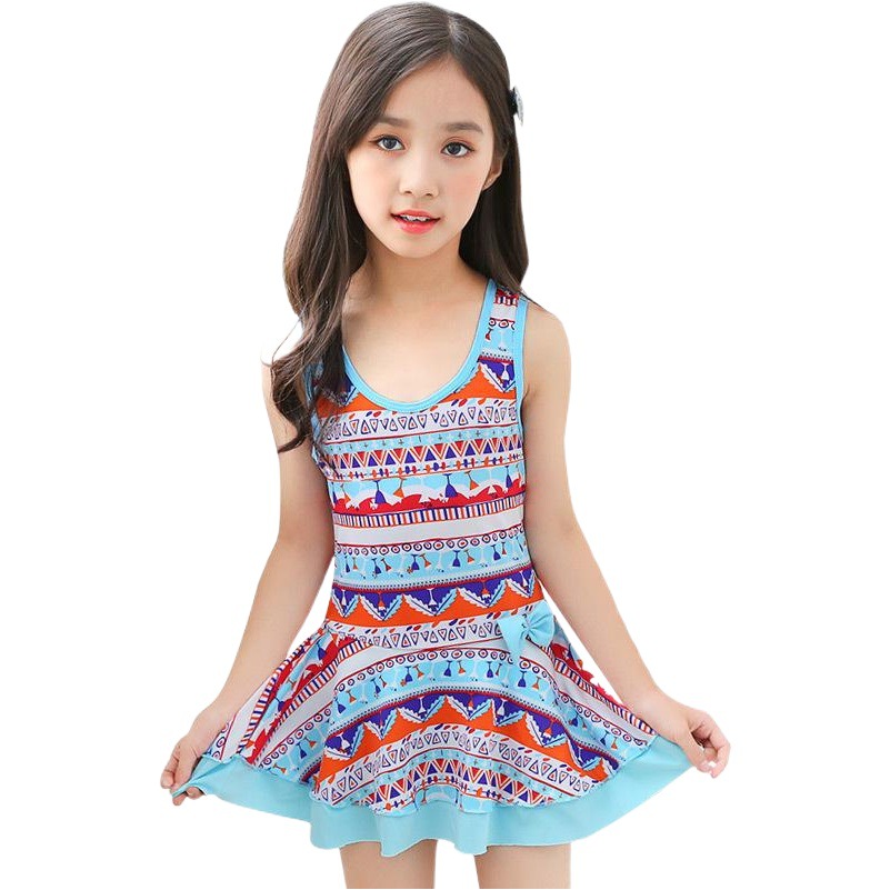 Girls' one-piece swimwear children's swimwear girls big children's princess cute girls South Korea skirt swimwear wholesale