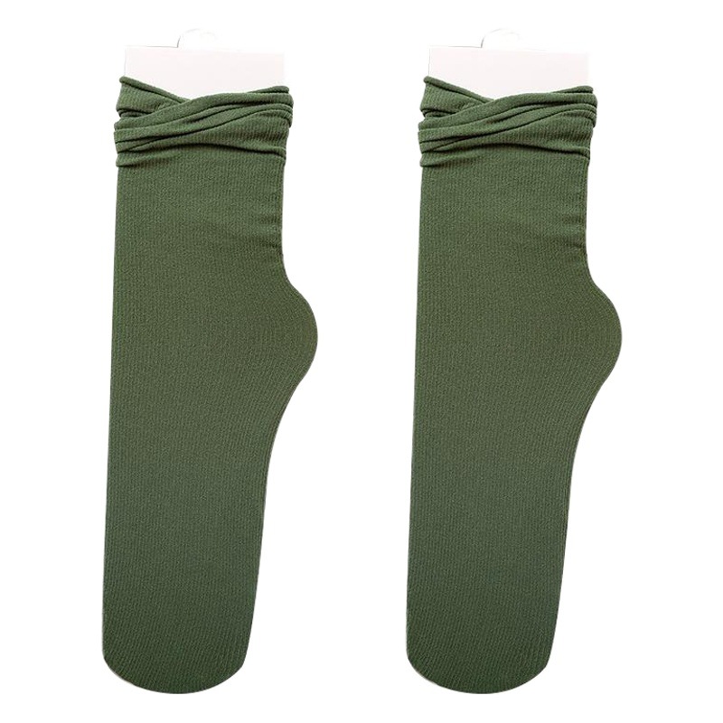 Korean Ice Socks Women's Summer Thin Breathable Korean Style Japanese Style College Style Morandi Color Mid-Tube Pile Socks