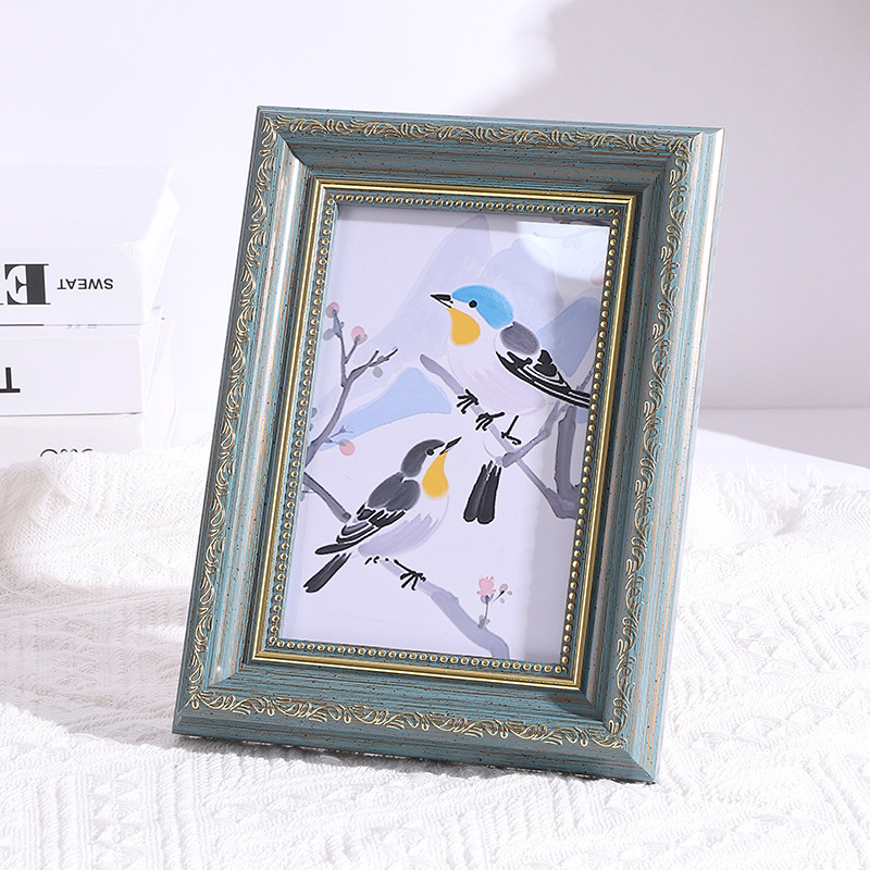 Picture of Creative American Retro Photo Frame Table 6 Inches 7 Inches 8inch 10inch Wedding Photo Frame Wall Hanging Picture Frame Empty Frame Mounting