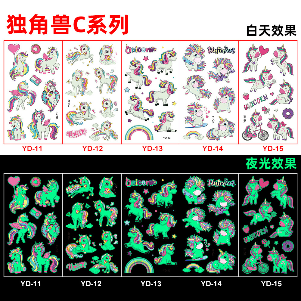 Picture of Amazon New Luminous tattoo Sticker Kids Cartoon Bonus Party Gift tattoo Cross Border Temporary Sticker