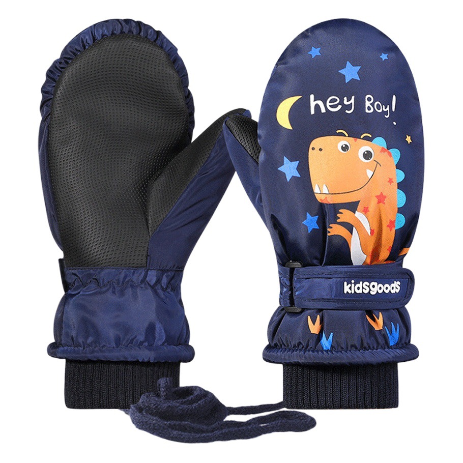 Winter Children's Ski Gloves Outdoor Windproof fleece-lined Thickened Warm Cartoon Gloves for Boys and Girls DRST05