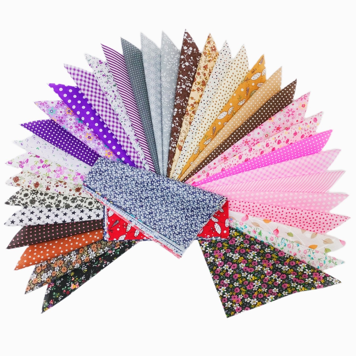 Cross-Border Pure Cotton Plain Fabric Handmade DIY Patchwork Fabric Set 50 Pieces of Plain Cotton Fabric