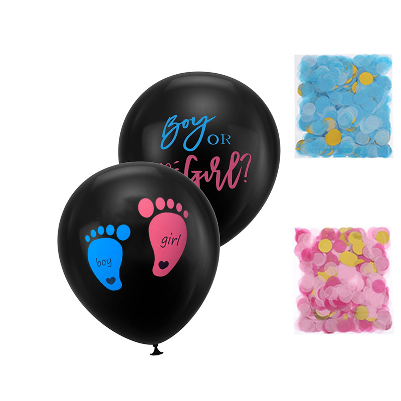 Picture of Cross-border 36-inch Printing Black Sex Reveal Balloon Boy or Girl Baby Atmosphere Party Decoration Balloon