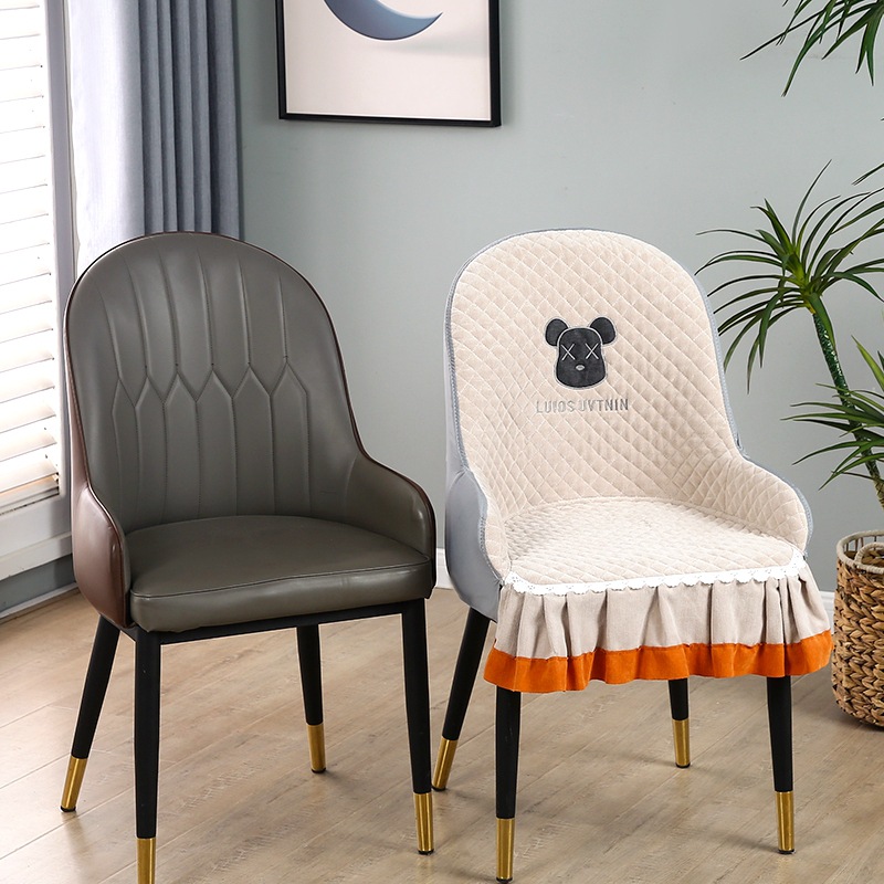 Quan Armrest Curved Dining Chair Cover Simple Modern Home Dining Chair Cover Seat Cover Stool Cover Accessible Luxury Model Can Be Shipped on Behalf of Others