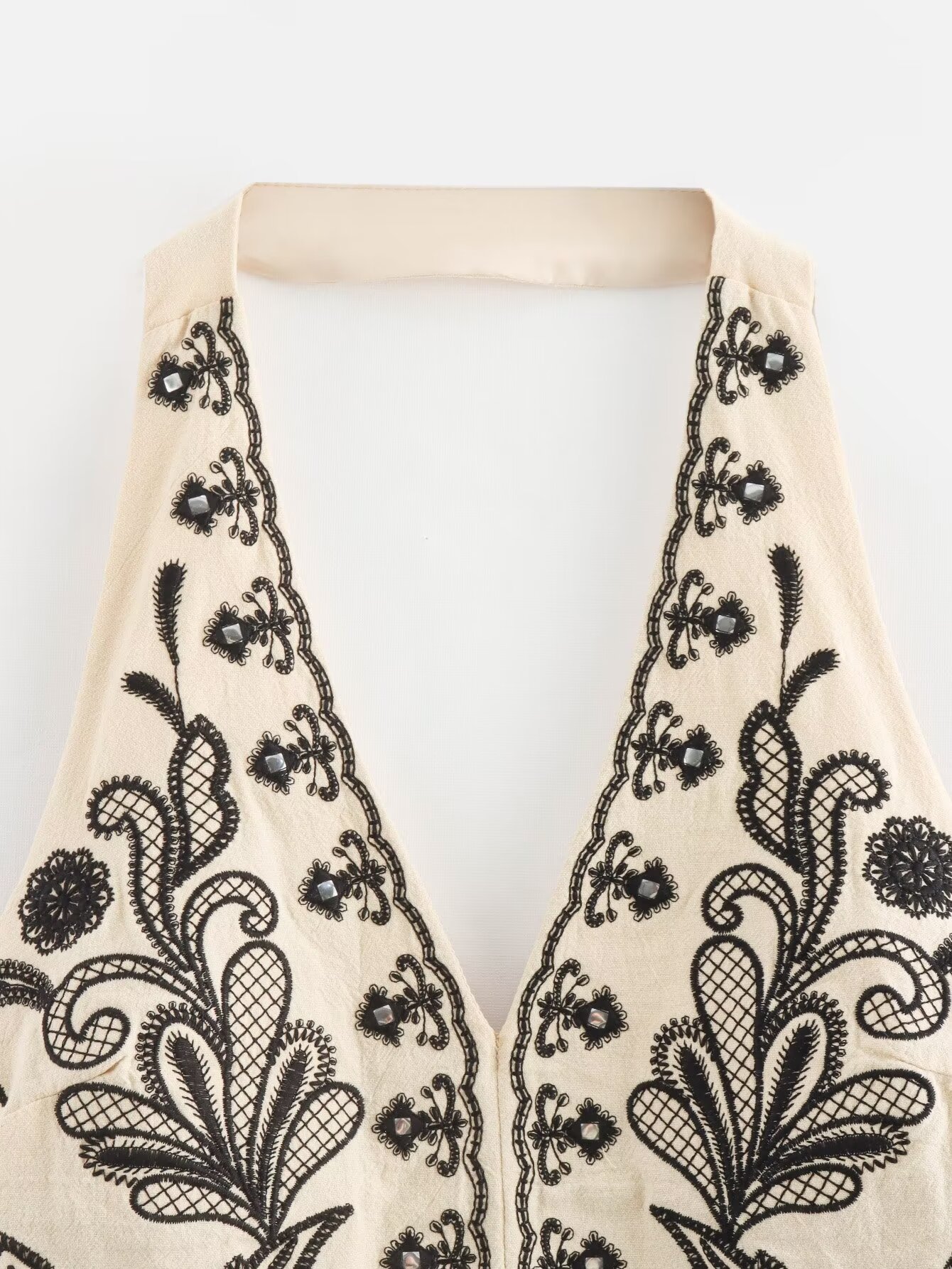 Picture of Europe and the United States cross-border new 2024 foreign trade women's wholesale ZRA embroidery hanging neck collar short jacket overskirt suit