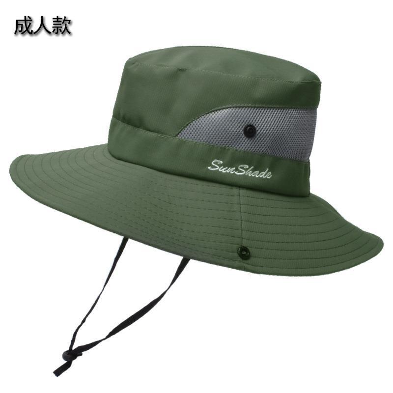 Picture of Cross-Border Summer Women's Outdoor Sun Hat Ponytail Hole Fisherman Hat Sun Protection Sun Hat Breathable Mountaineering Hat Parent-Child Style