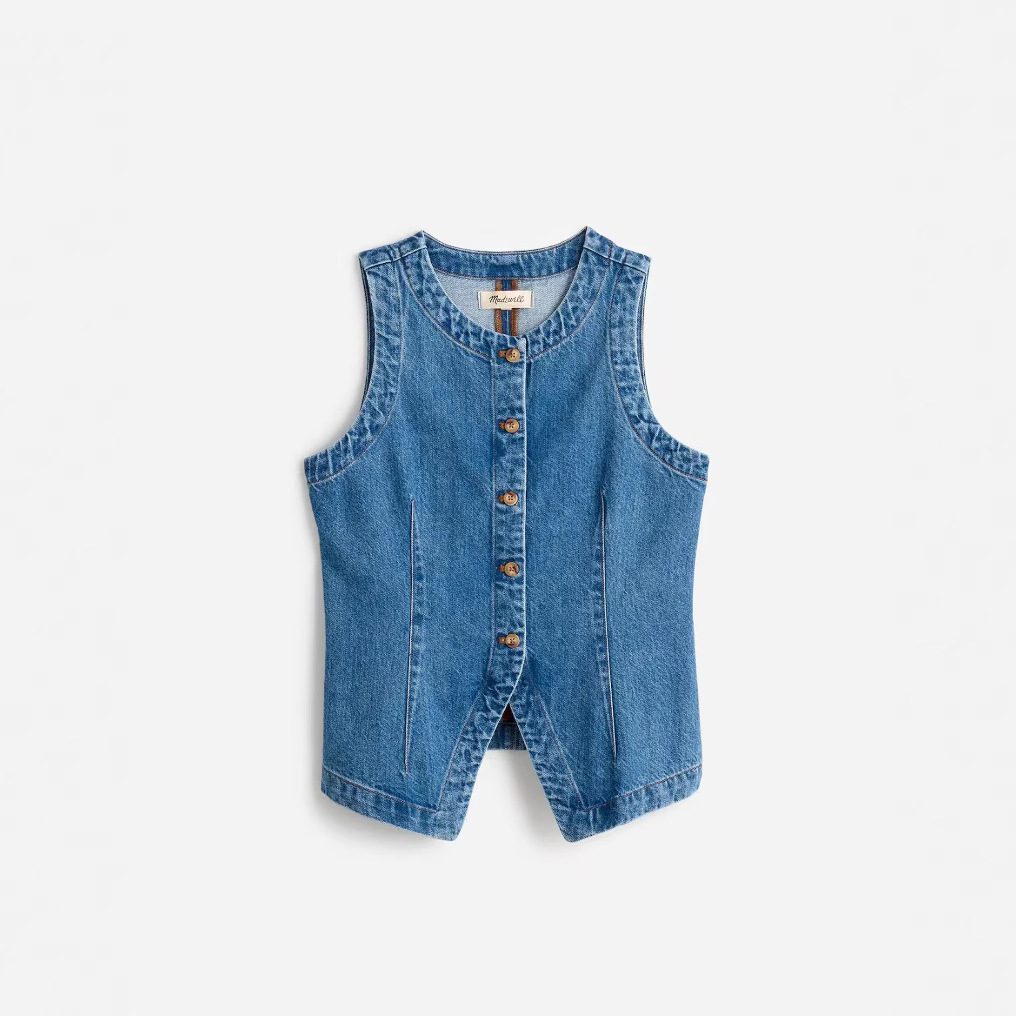 Picture of European and American Foreign Trade Cross-Border Women's Clothing Autum New Amazon Washed Button Round Neck Sleeveless Denim Vest
