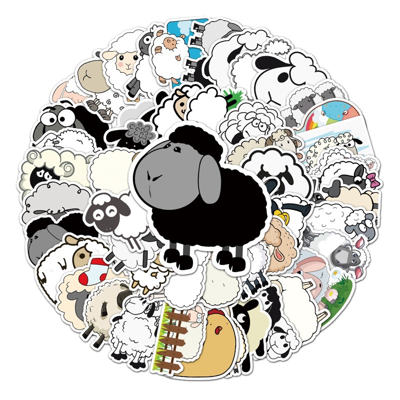 Picture of 50 Sheep Animal Personality Ins Wind Plant DIY Decorative Stickers Laptop Car Scooter Stickers