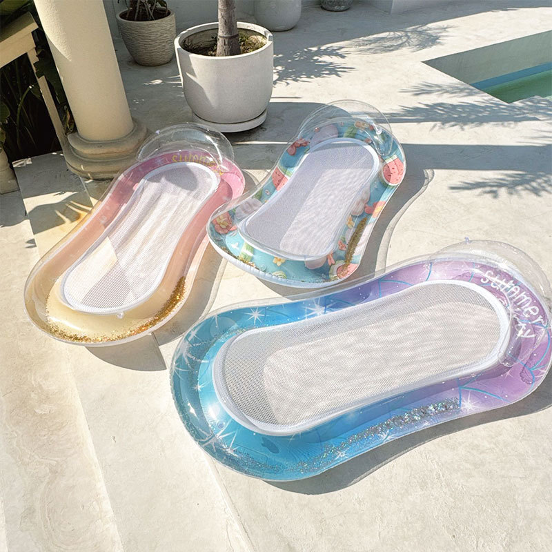 Swimming float drainage upper inflatable recliner adult floating bed floating water play toy pool children swimming ring floating chair