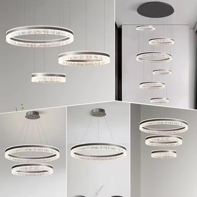 Italian Minimalist Living Room Chandelier 2025 New Eye Protection Ring Designer Light Luxury Dining Room Lamps