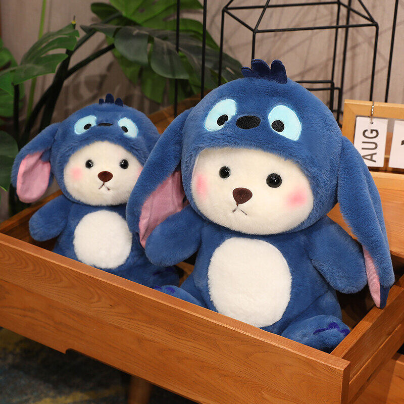 Picture of Blue Transformation Bear Little Bear Doll Strawberry Bear Red Doll Rag Doll Plush Toy Valentine's Day Gift for Girls