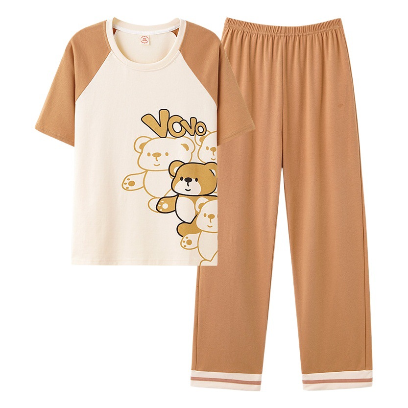 Cotton High-end Pajamas Women's Summer 2023 New Short-sleeved Trousers Student Ins Style Outwear suit