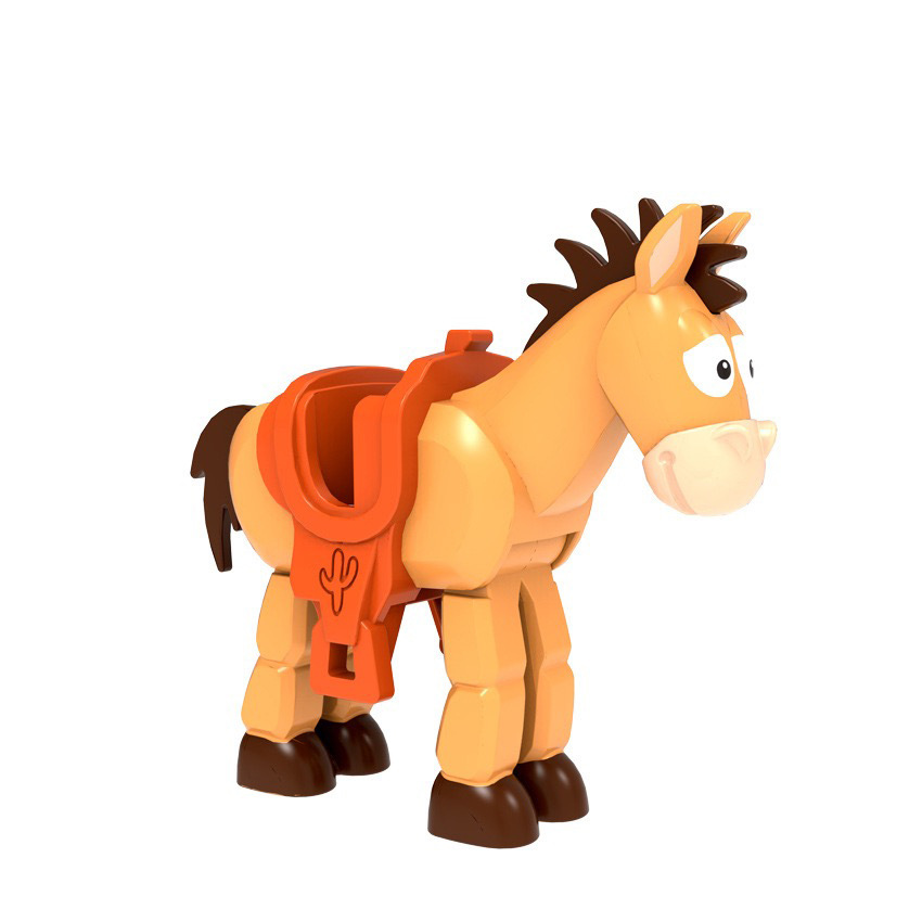 Picture of Cartoon Cartoon animal Princess pumping music plastic assembled building blocks little doll toy mixed batch foreign trade exclusive