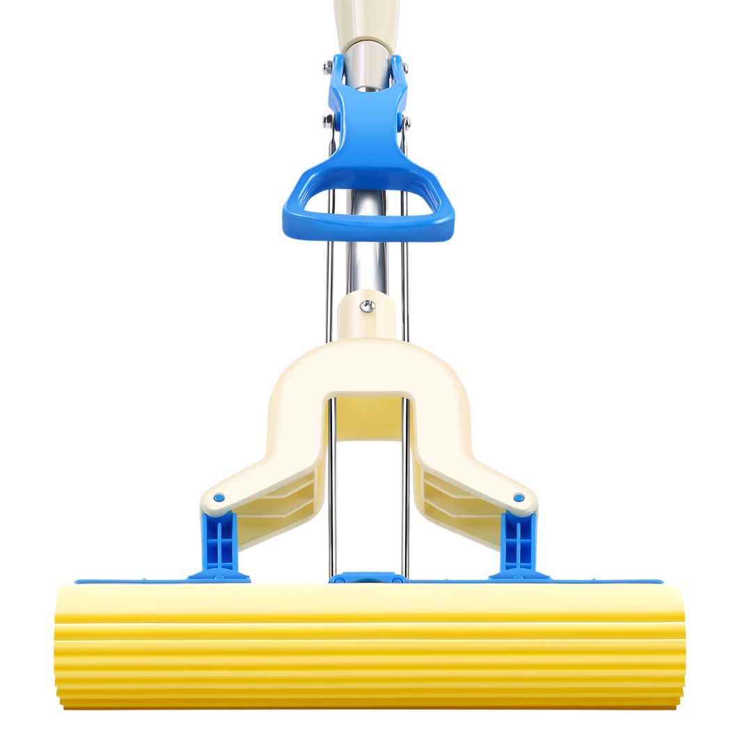 Folding Absorbent Sponge Mop Hand-free Household Floor Cleaning Retractable Rubber Cotton Absorbent Mop Head Mop