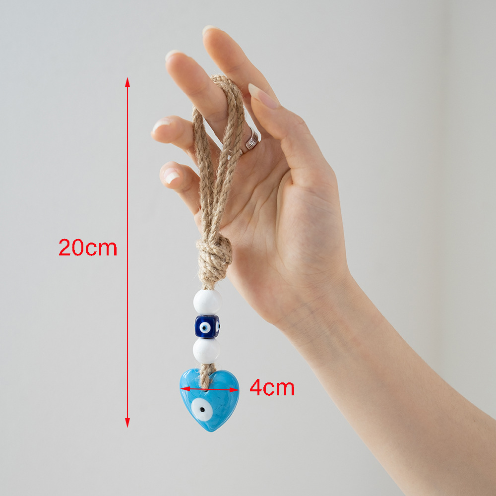 Picture of Custom twine hand-woven Turkish devil's eye pendant blue eye pendant car interior pendant wall ornaments