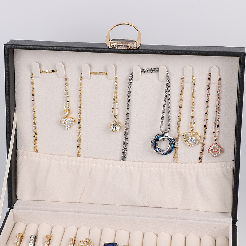 Picture of Jewelry Storage Box Large Capacity Multi-Layer Jewelry Hair Accessories Ring Earrings Necklace Earrings Bracelet Storage Box