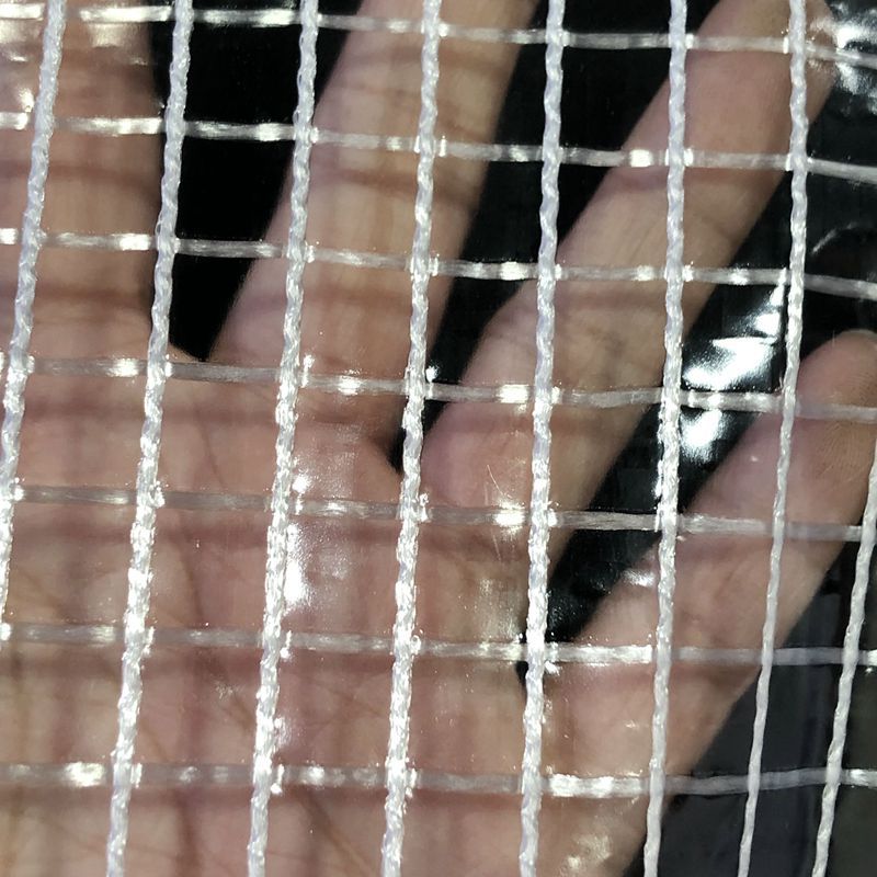 Picture of Car dust curtain waterproof clip grid cloth large square 1000D3*3 transparent clip mesh PVC plastic clip mesh