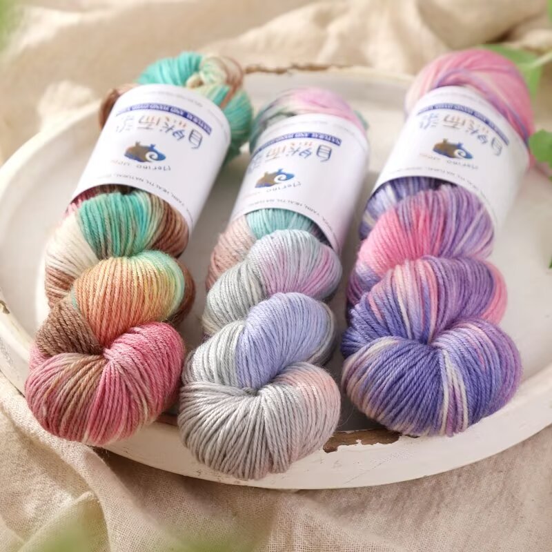 Strong sail 212 hand-dyed basulan wool thread segment dyed fancy hand-woven diy sweater scarf shawl 100g