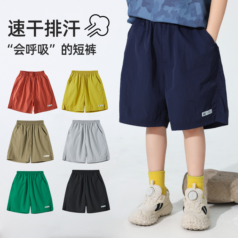 Huzhou Zhili Children's Wear Boys' Sports Pants Boys Summer Wear Pants 2025 Children's Shorts Breathable Quick-drying Pants