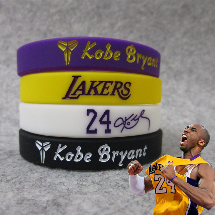 Picture of Basketball star Kobe James Owen signature silicone luminous sports Fat Fat Man thick wrist band bracelet